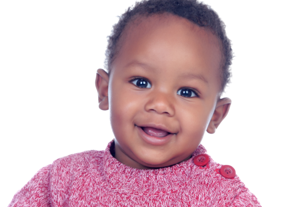 An African American in red sweater.