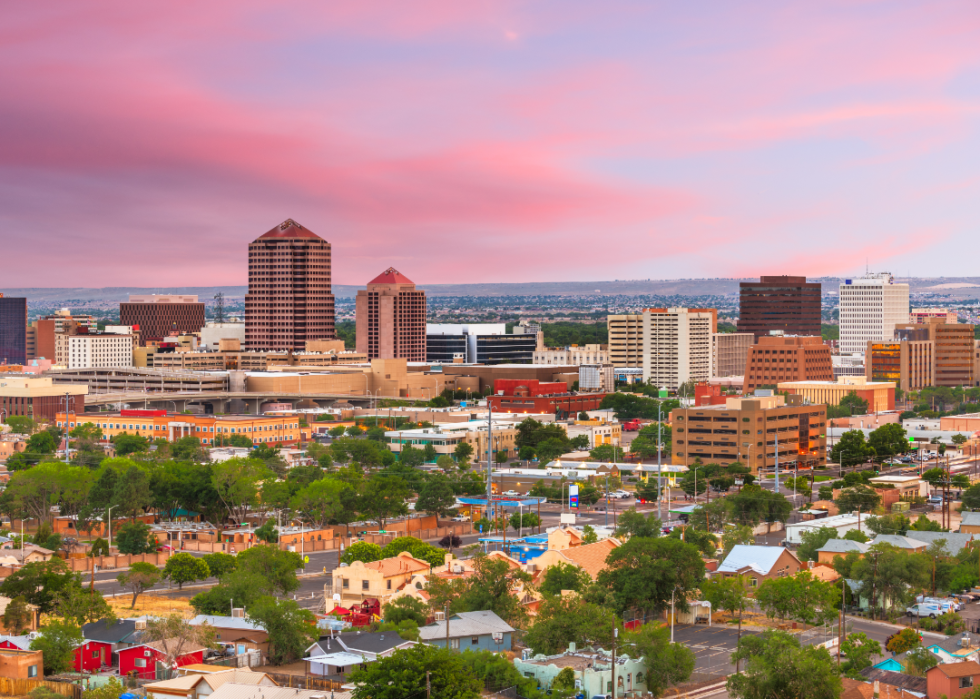 Aerial view of downtown Albuquerque.