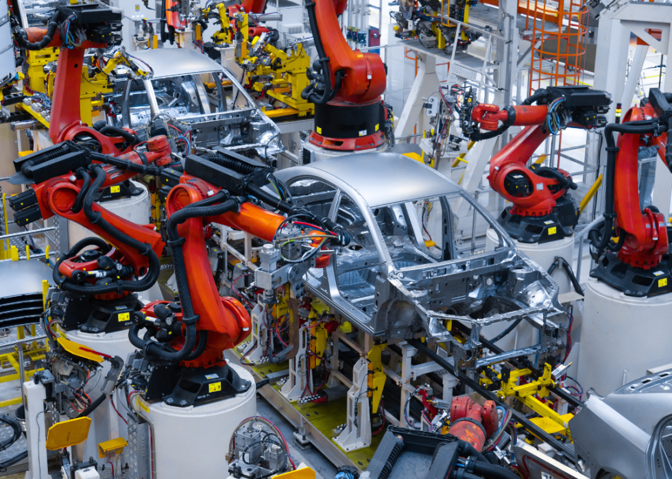 An automative production line.