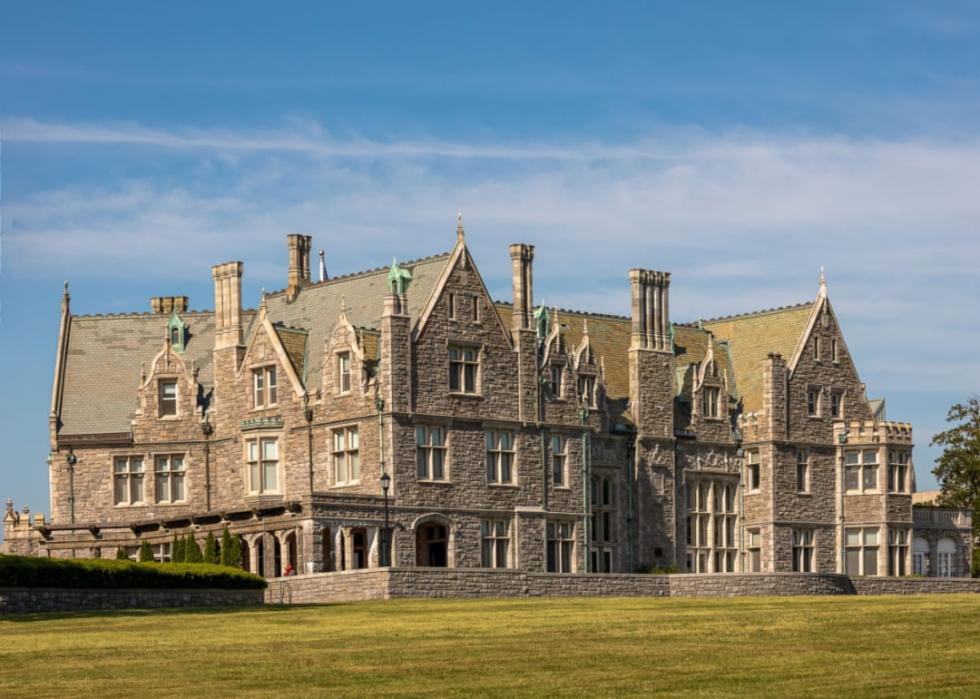 A large historic stone building.