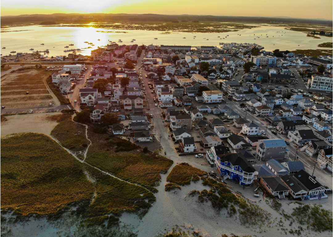 An aerial view of Hampton Beach.
