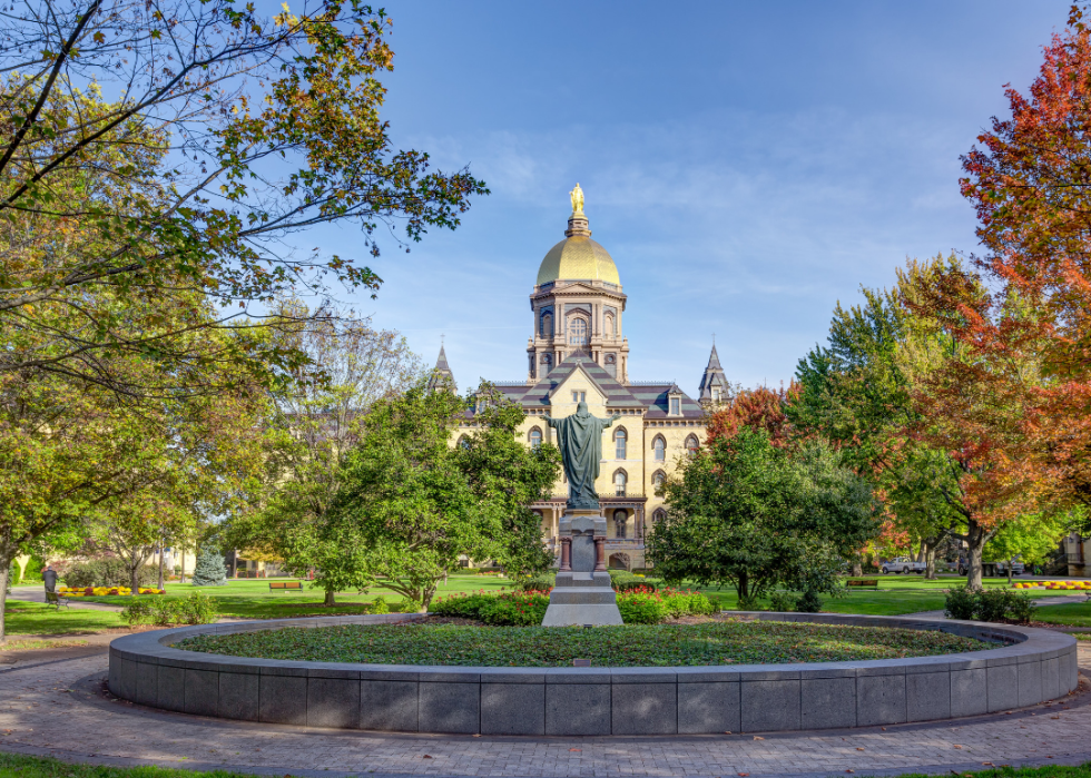 A historic building with a golden dome.
