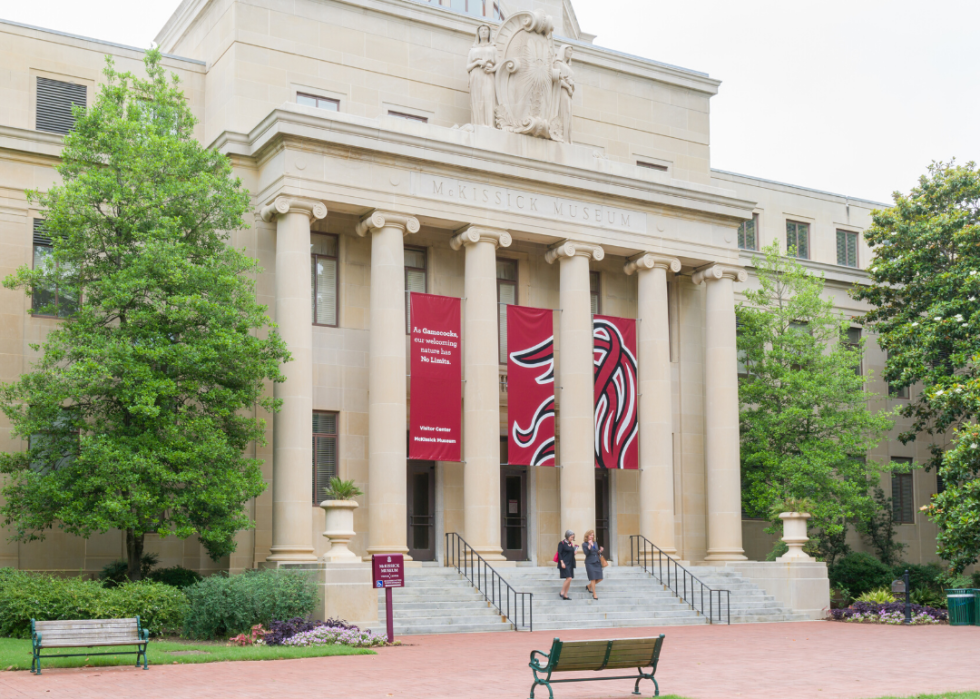 A Greek architecture building on USC campus.