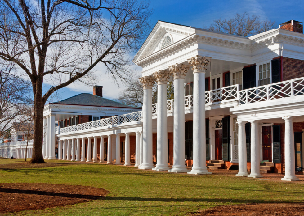 A historic ornate university building with large white columns.