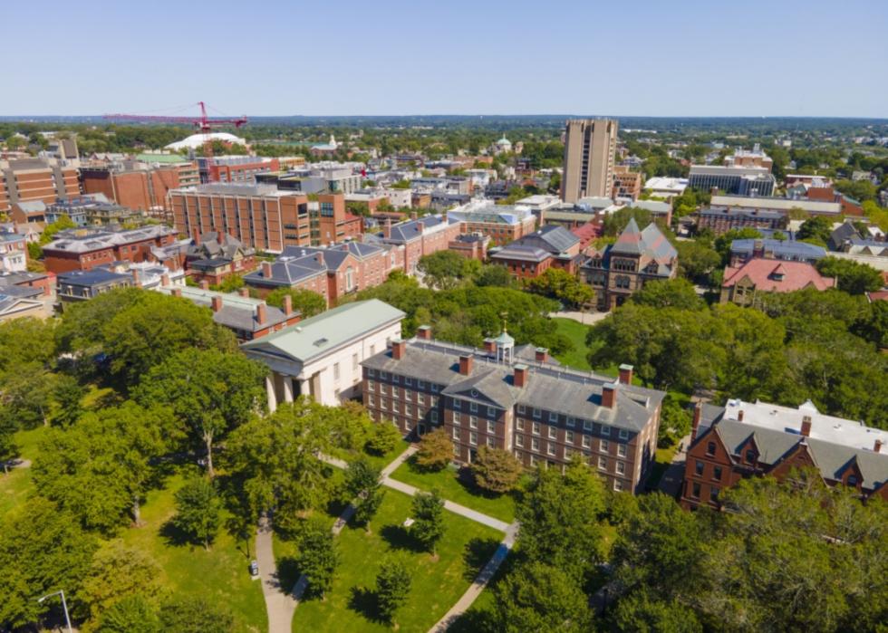 An aerial view of Brown University.