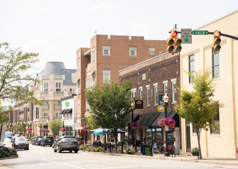 A small downtown street scene in Carmel.