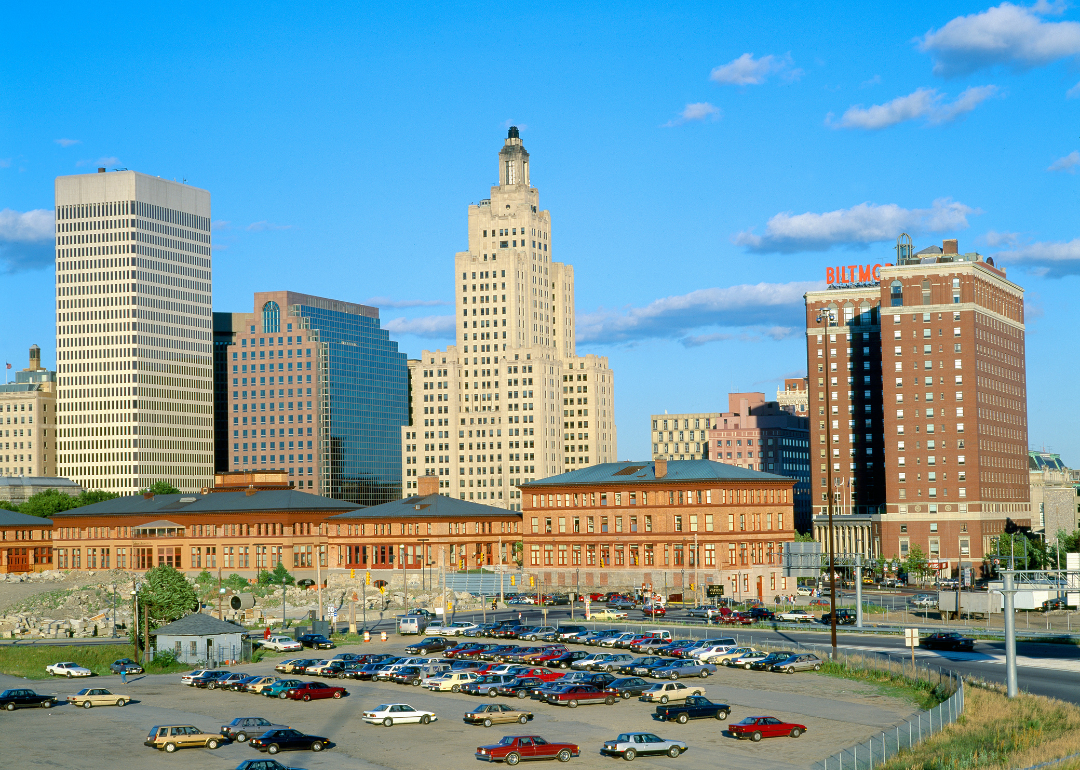 A parking lot on the outskirts of Providence, Rhode Island.