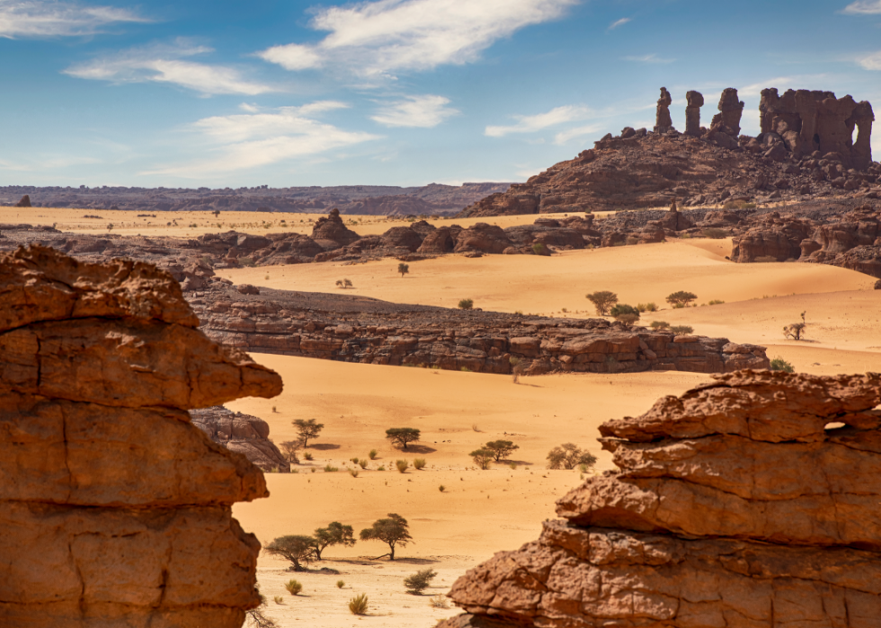 An aerial view of the Sahara in Chad.