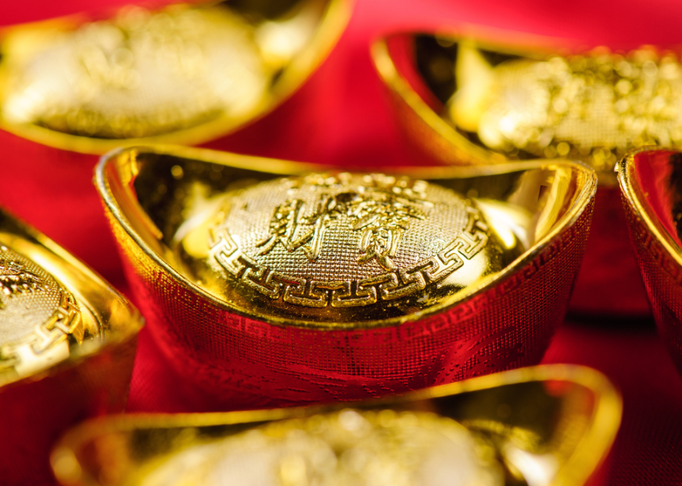 Chinese gold ingot.