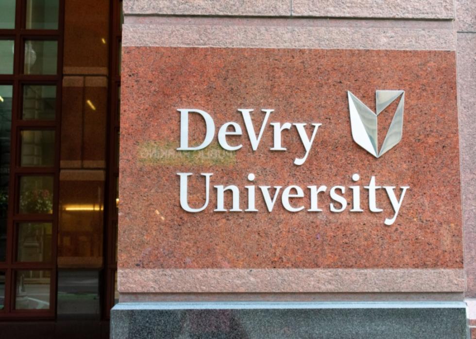 DeVry University sign.
