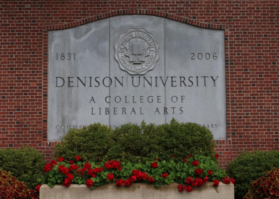 Denison University sign.