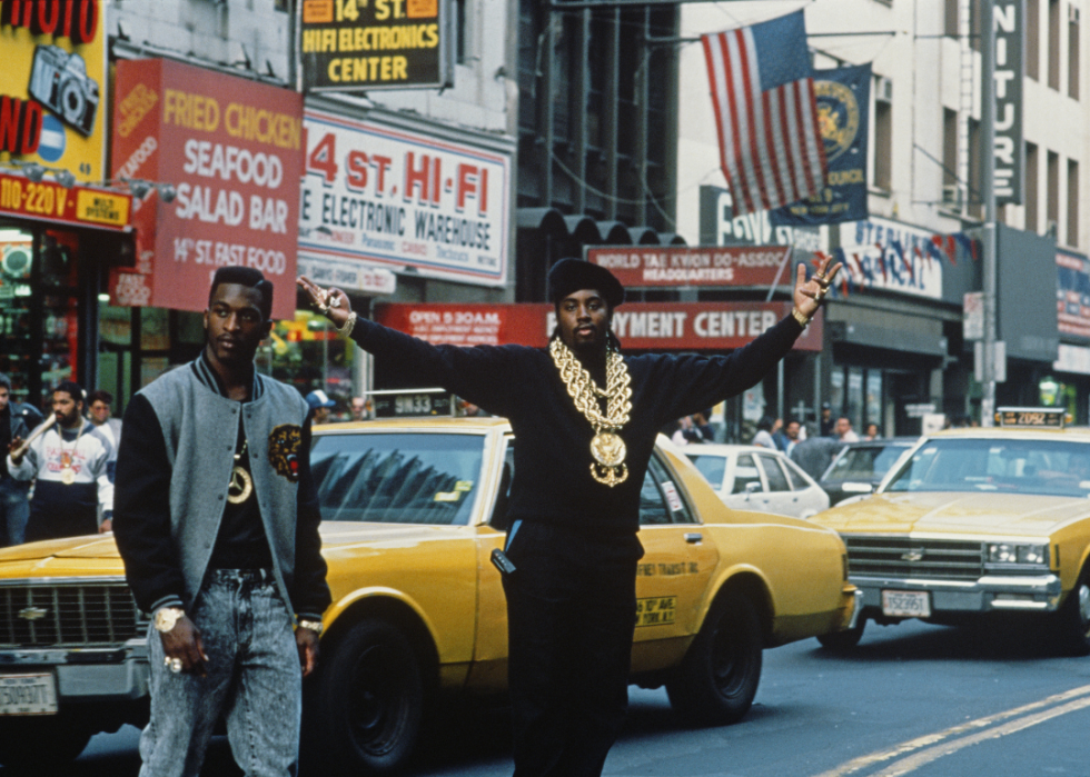 Eric B and Rakim on the street in New York.