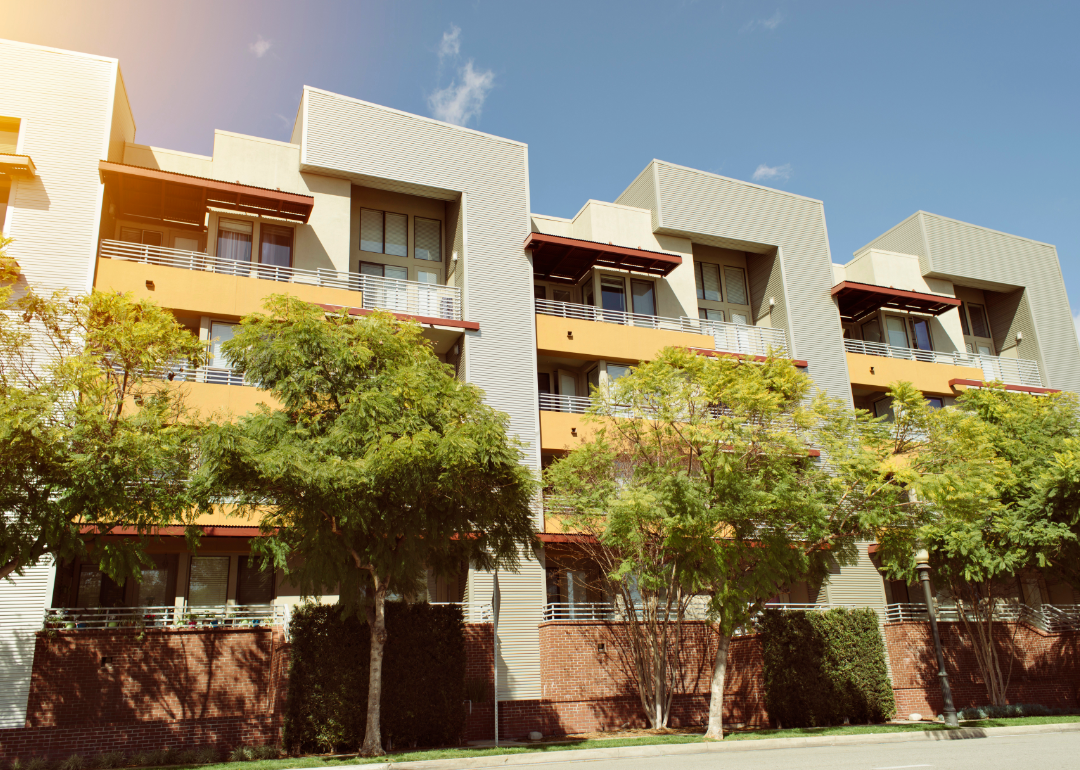 An exterior view of a commercial real estate property