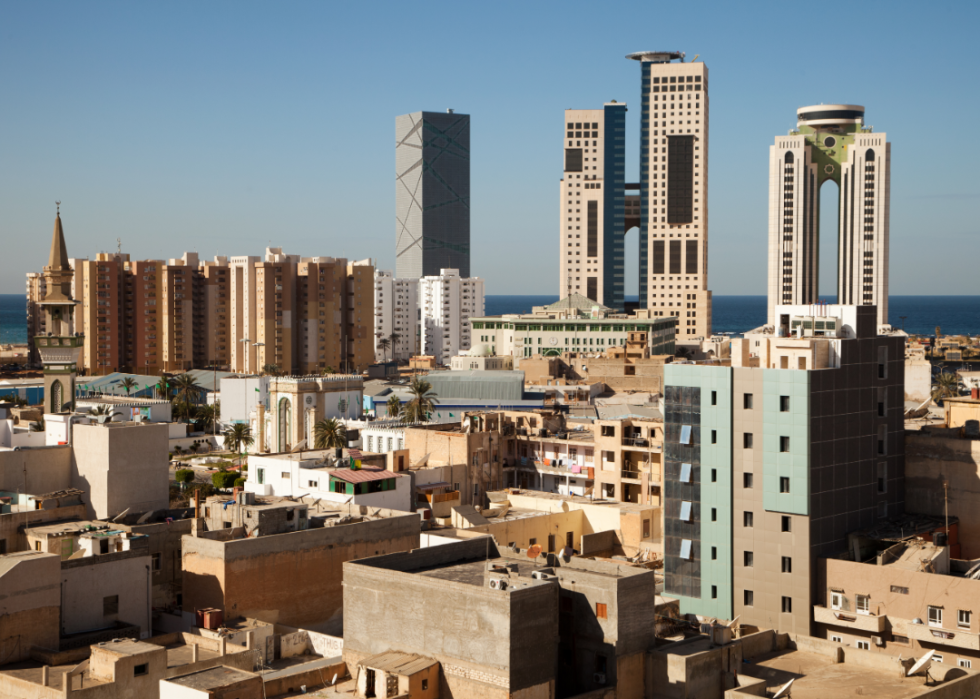 The skyline of Tripoli, Lybia.
