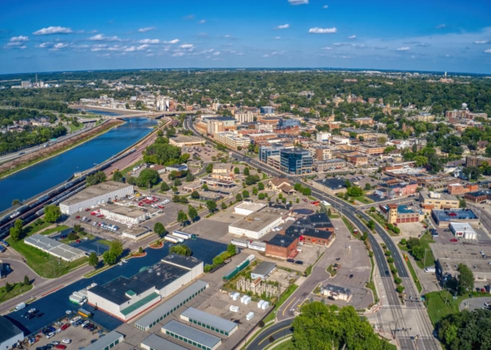 An aerial view of Mankato.