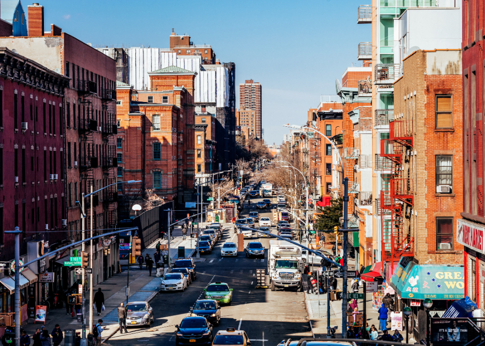 Busy traffic in New York City. 