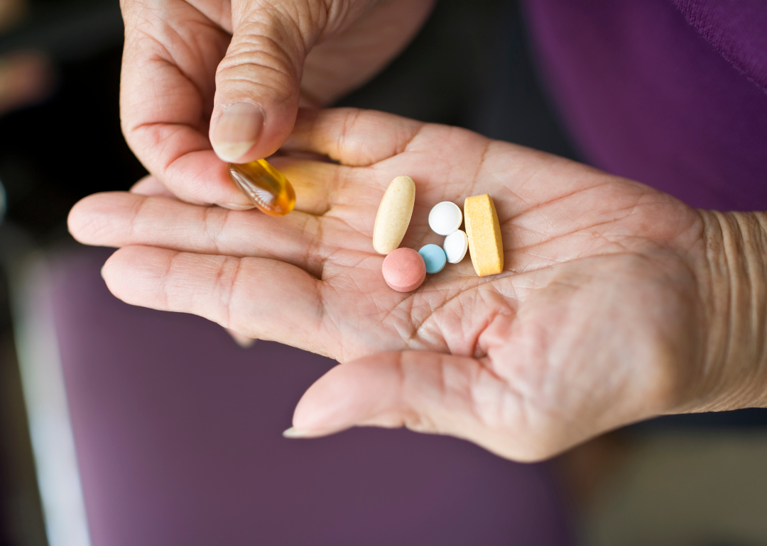 A handful of different prescription pills.