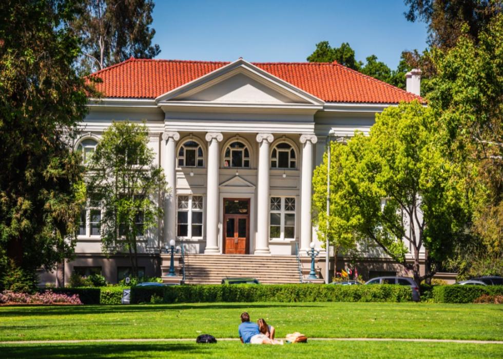 The historic Carnegie Library at Pomona College.