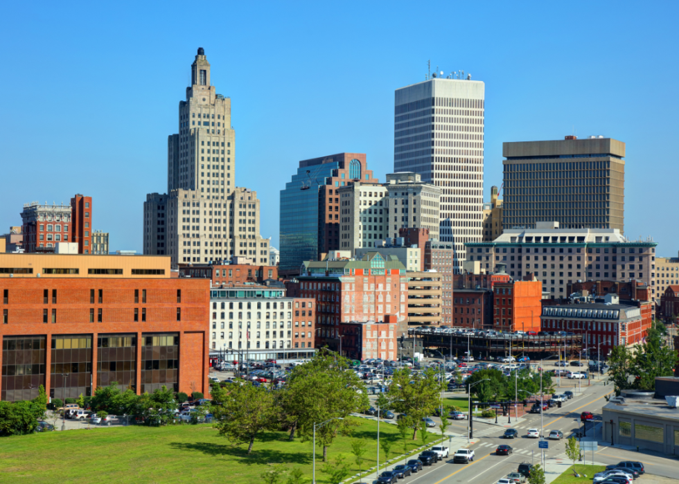 City skyline.