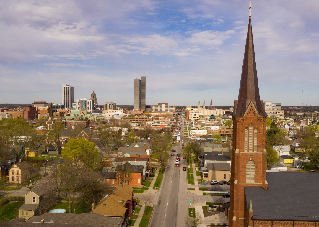 An aerial view of Fort Wayne.
