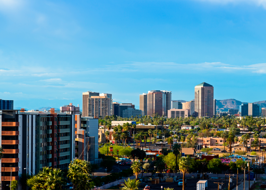 A distant view of the Scottsdale skyline.