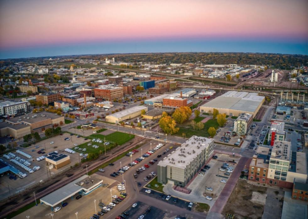 An aerial view of Sioux City, Iowa.