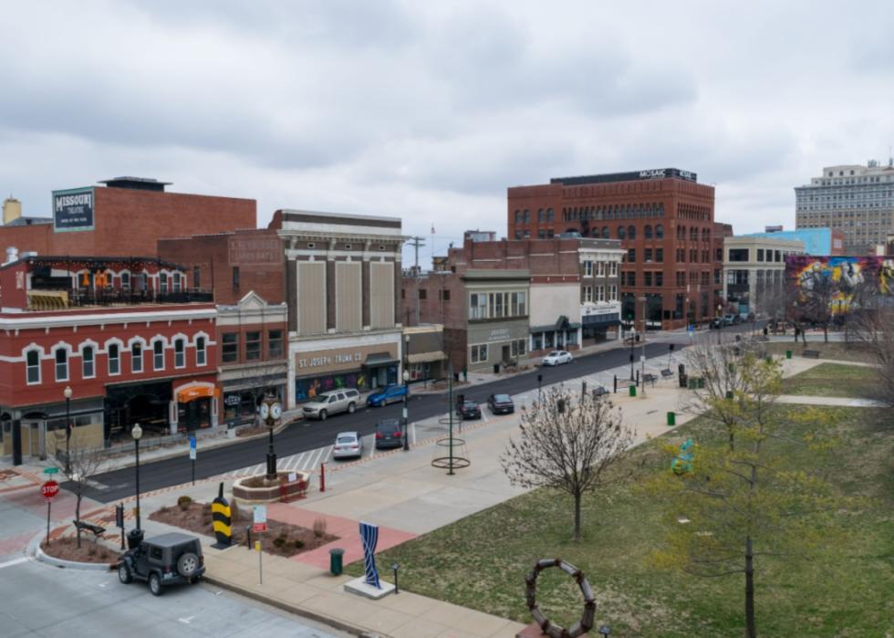A downtown street in St. Joseph, Missouri.