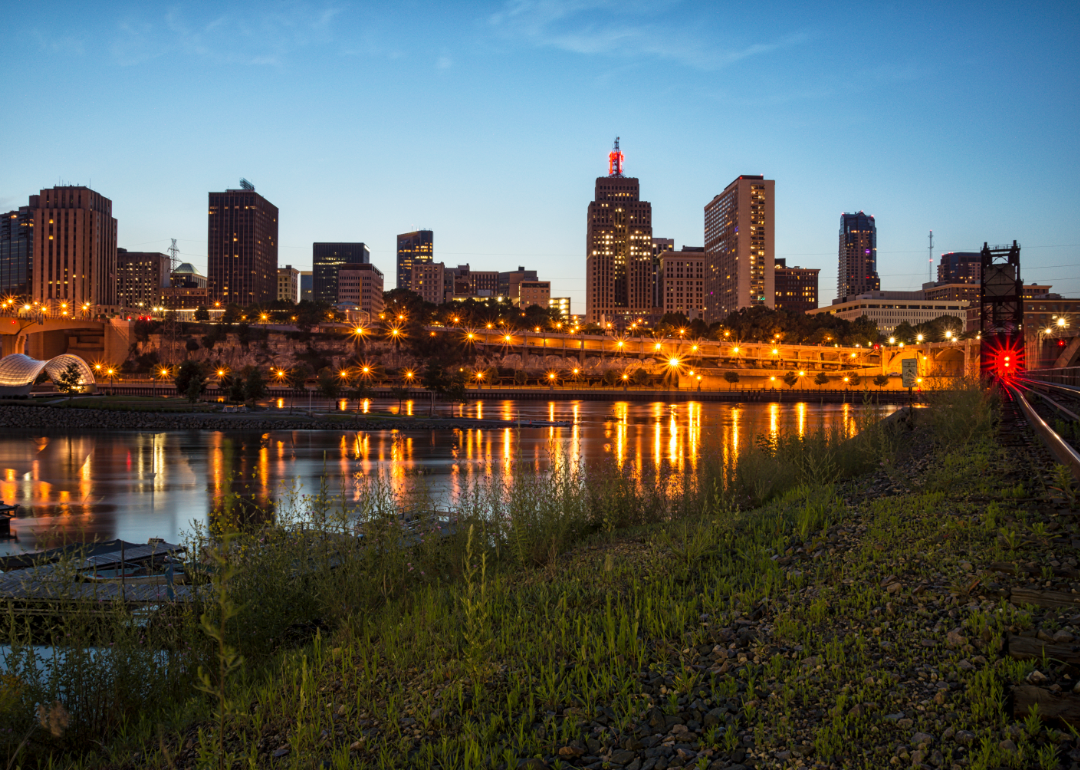 The skyline of St. Paul at dusk