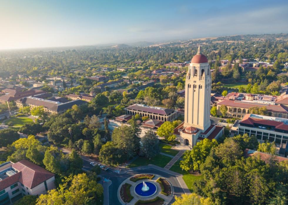 An aerial view of Stanford.
