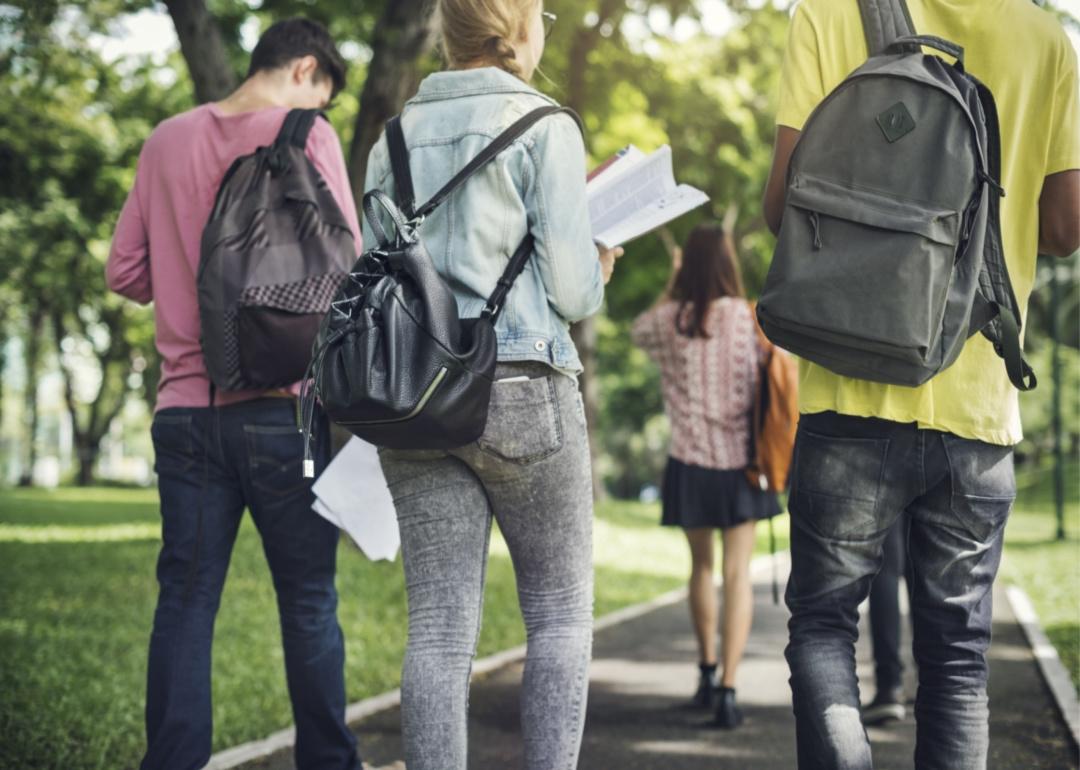 Students walking.