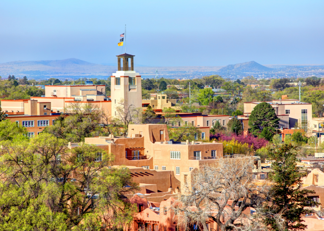 Stucco buildings in Santa Fe.