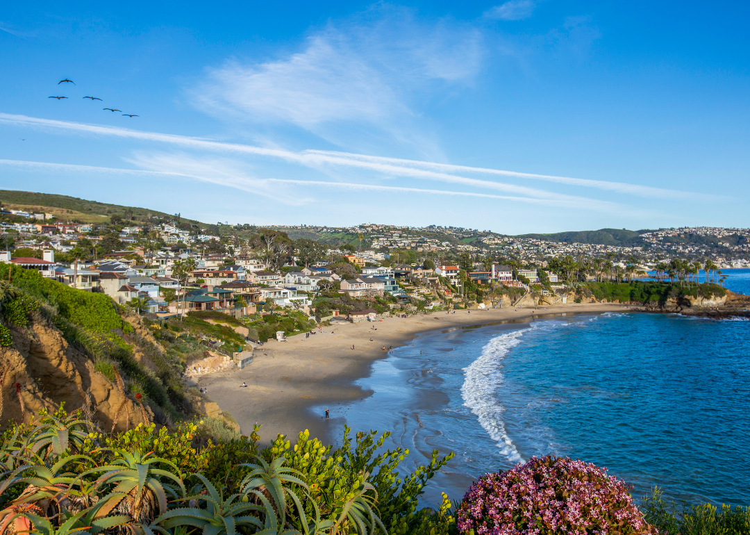 Homes on the water in Laguna Beach.