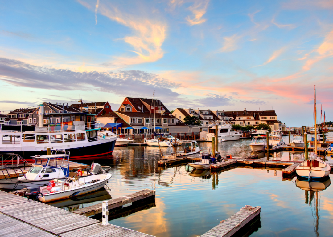 Boats and residences on the water in Salem.