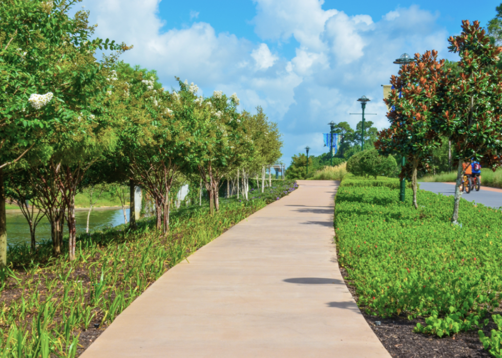 Lake Woodlands Waterway at The Woodlands, Texas.