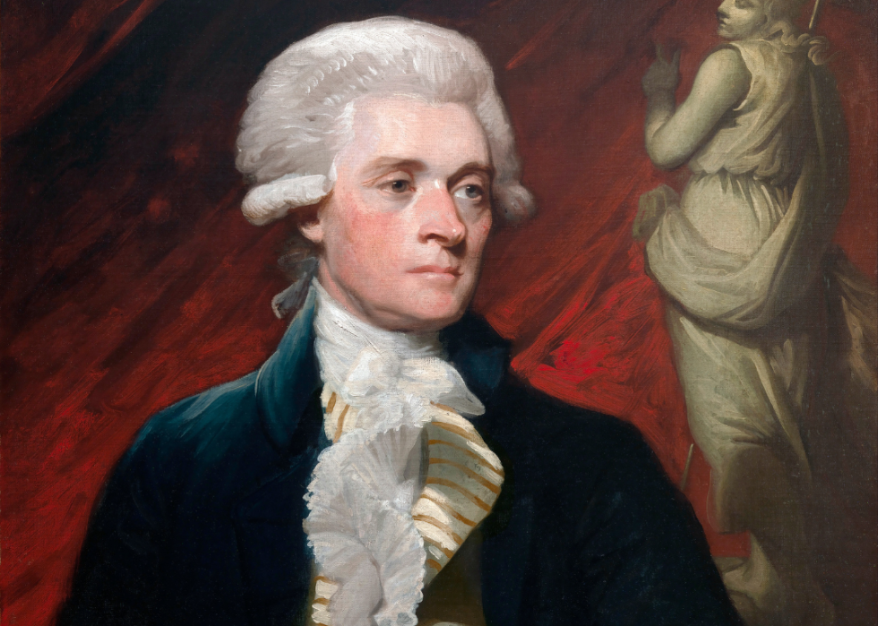 Portrait of Thomas Jefferson by Mather Brown.