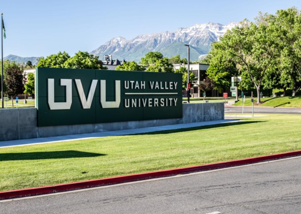 Utah Valley University sign.