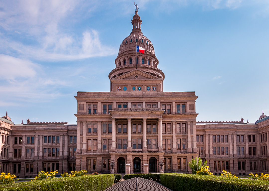 The Texas State Capitol on a sunny day.