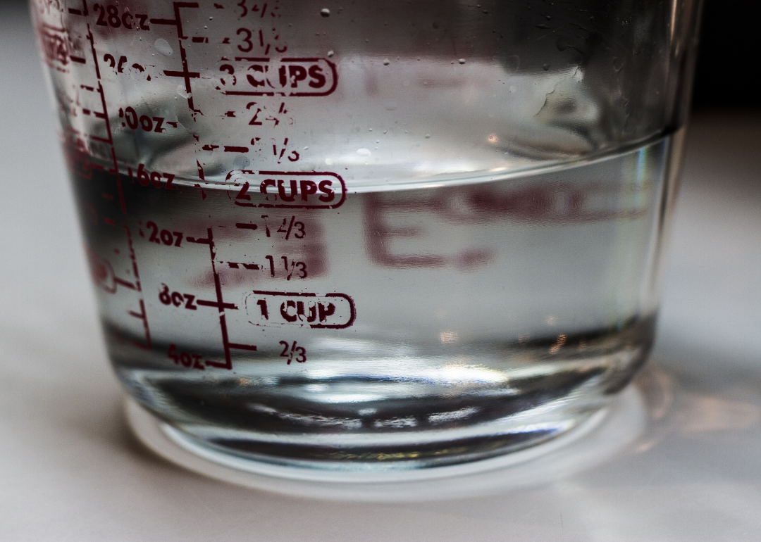Two cups of water.