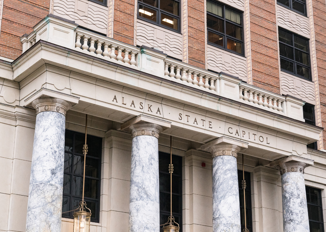 The facade of the Alaska State Capitol building.