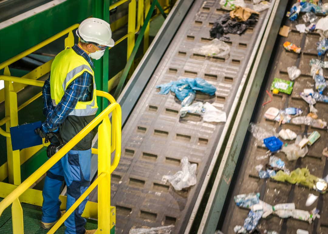 A waste sorting facility.