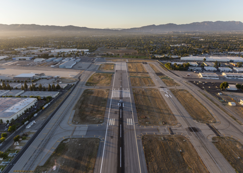 The runway at Van Nuys airport