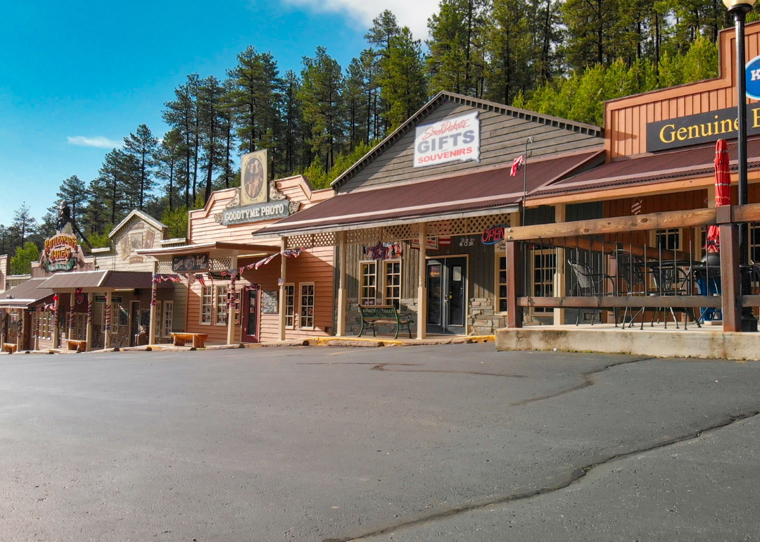 Keystone's main street, which is lined with various shops.