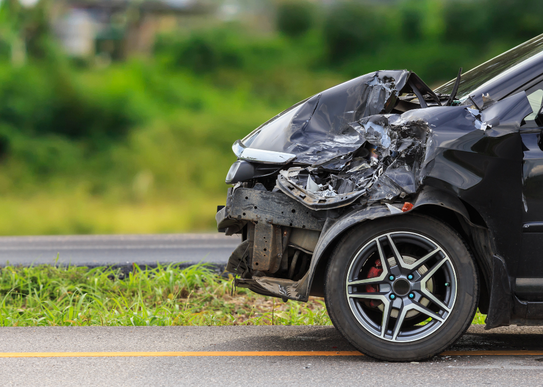 A car that was damaged in an accident.