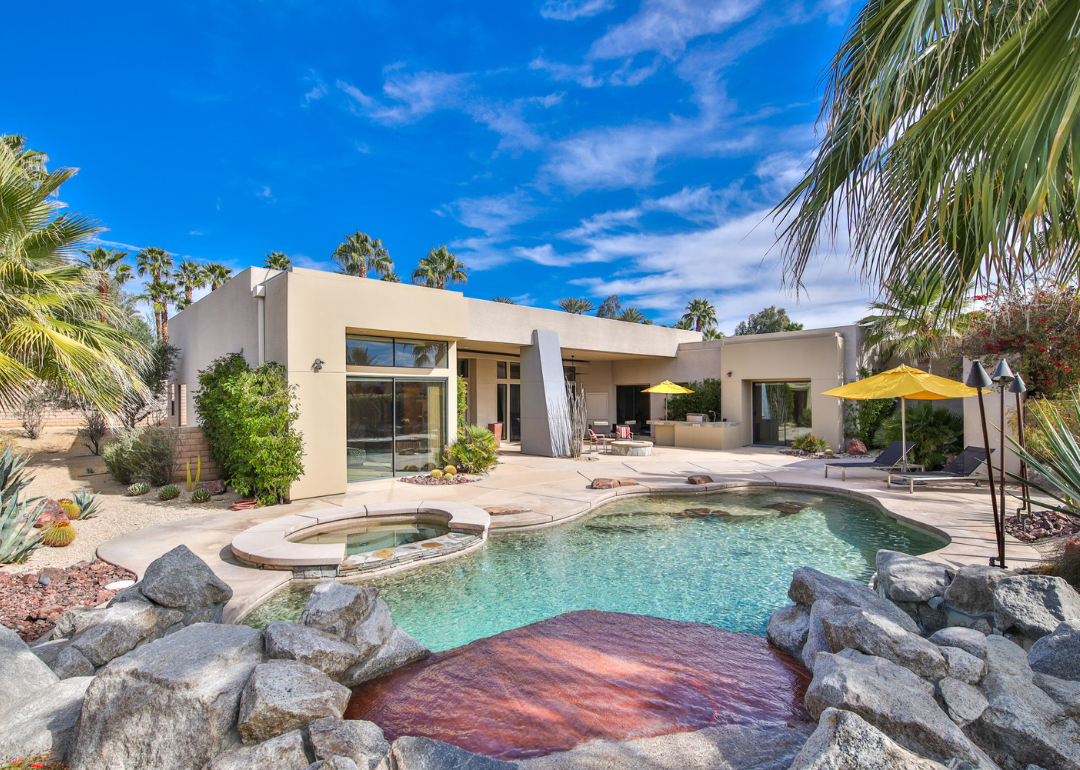 An upscale, luxury home with a pool in Los Angeles.