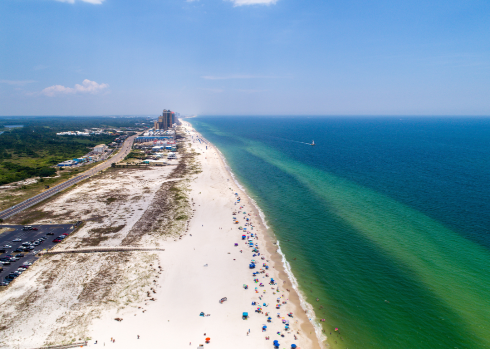 The coastline of Gulf Shores.