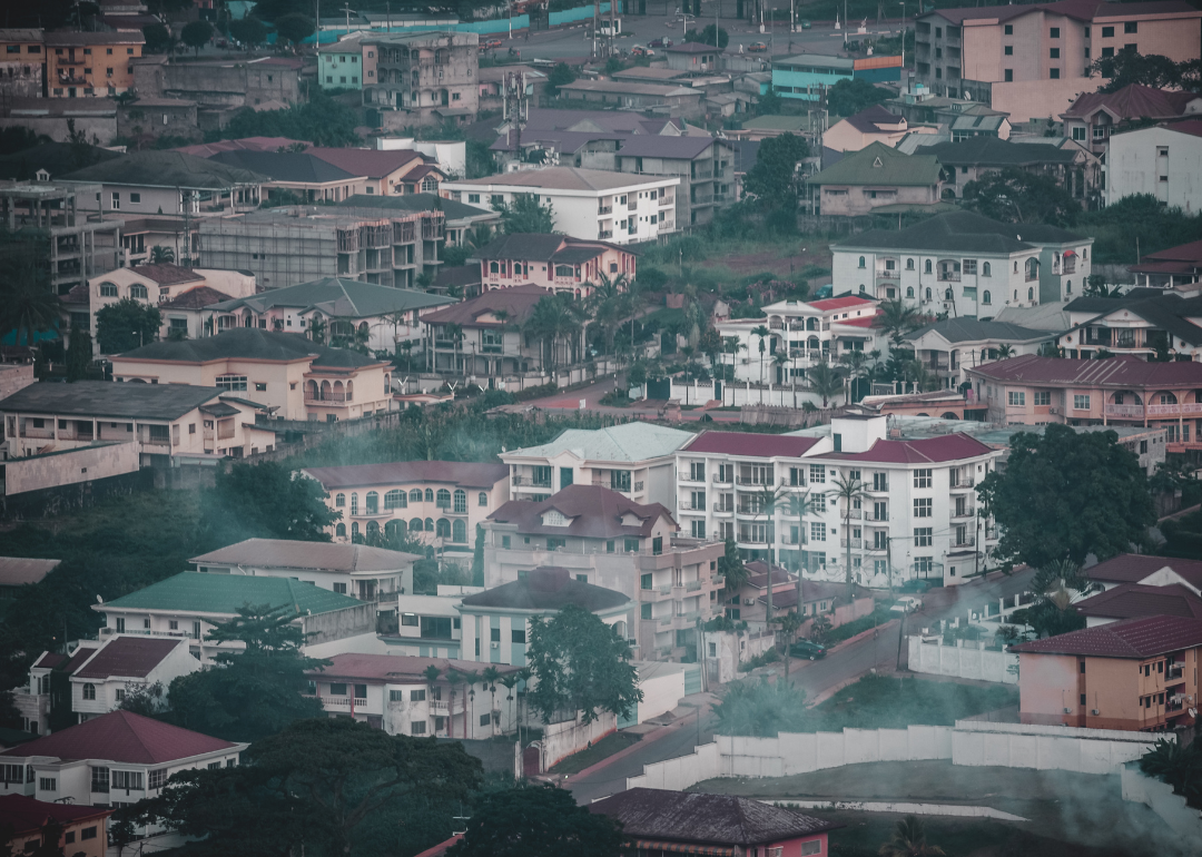 An aerial view of Yaoundé, Cameroon