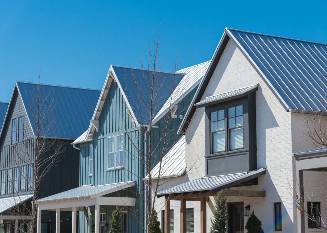 A row of new construction homes in Oklahoma City.