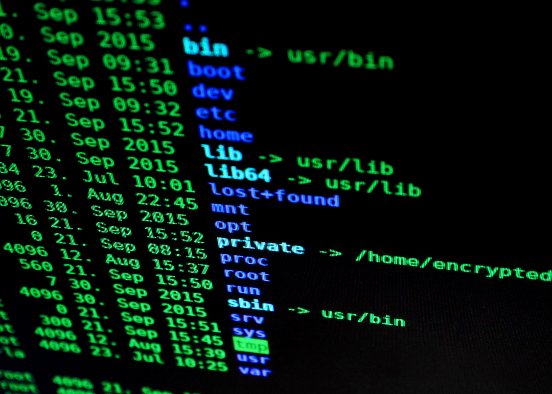 Lines of code in green text on a computer.