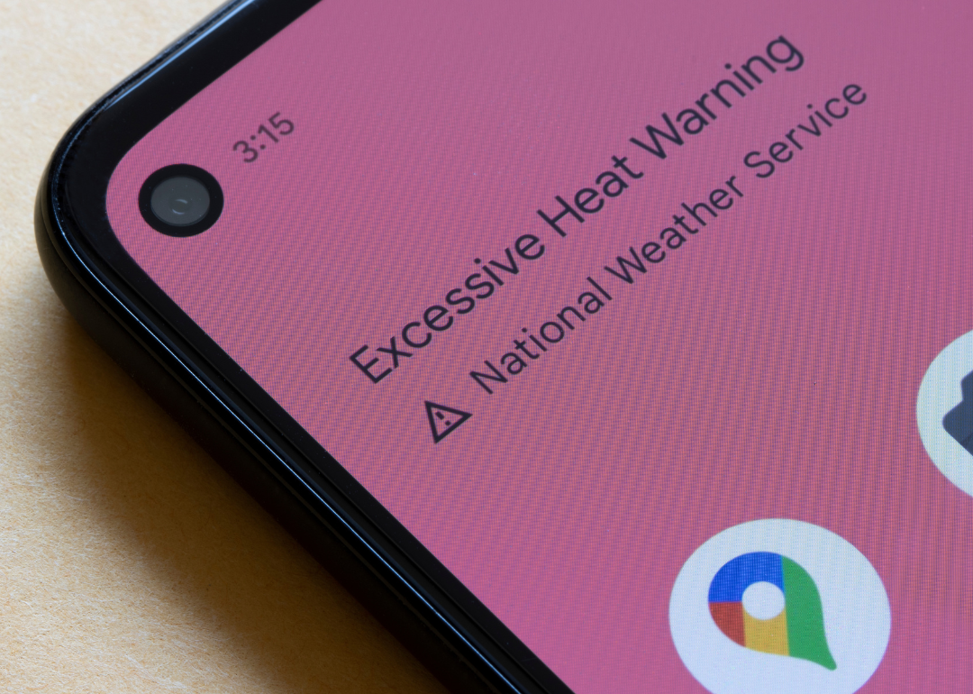A phone notification for excessive heat