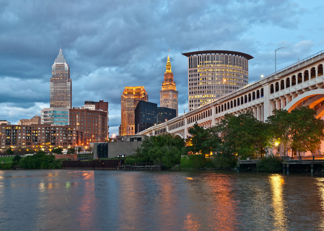 Cleveland's skyline as seen from across the river.